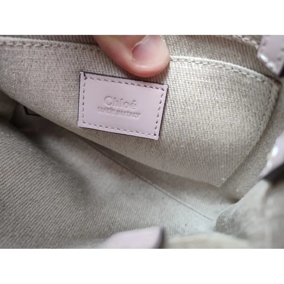 Chloé Mini Woody Logo Strap Canvas Tote - Picture 6 of 7